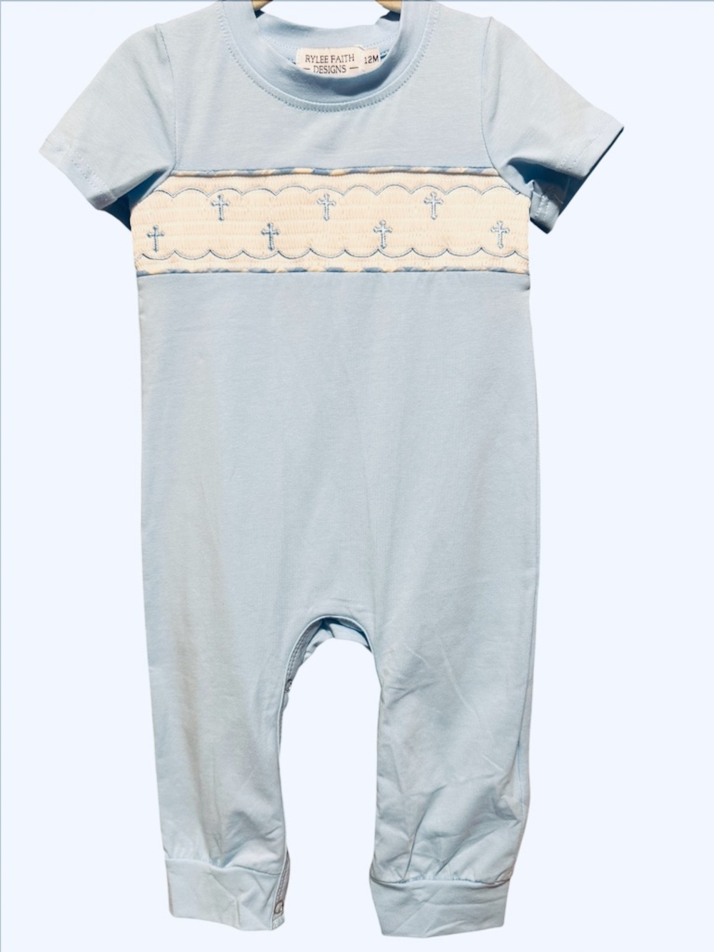 Rylee Faith Design Smocked & Embroidered One-Piece NWT size 12 months